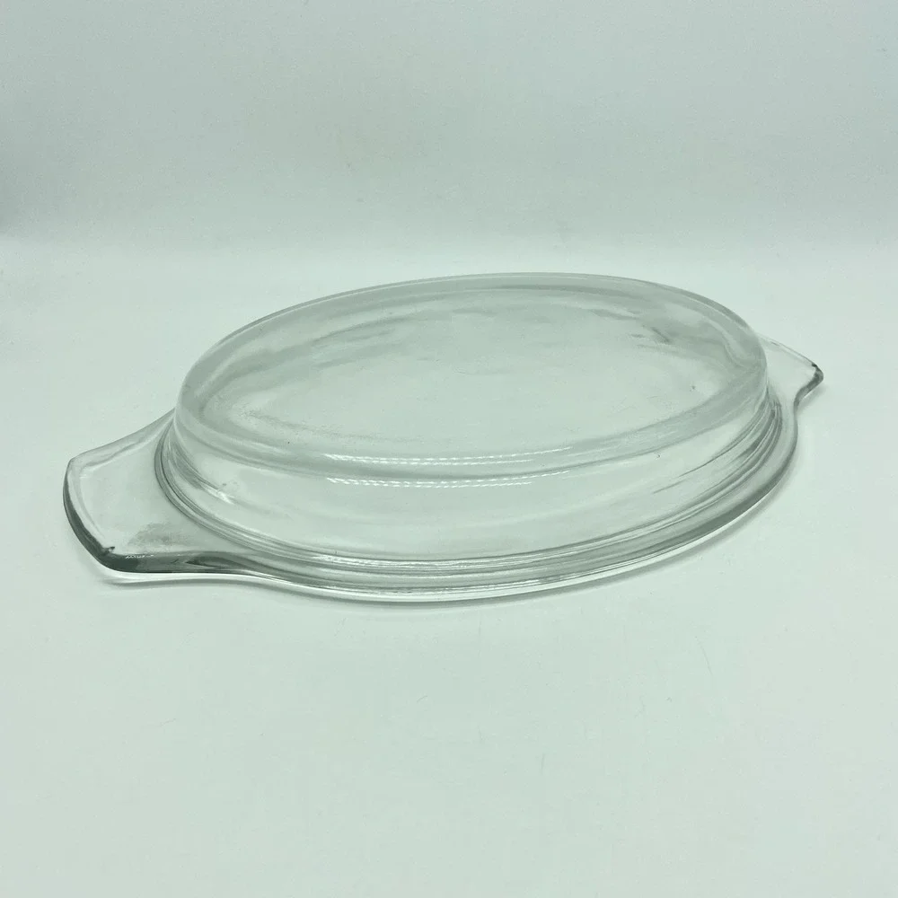 Clear Glass Oval Casserole Lid Vintage Replacement Baking Dish Cover Retro